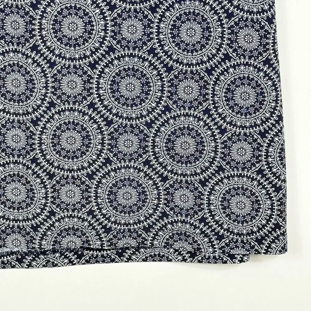 Tommy Hilfiger Navy Blue White Medallion 3/4 Ruffle Sleeve Dress Women's Sz‎ 4 - Picture 4 of 8